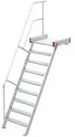 Euroline 511 Podesttreppe 60&deg; 1000mm Stufenbreite 9 Stufen Alu gerieft