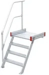 Euroline 511 Podesttreppe 60&deg; 1000mm Stufenbreite 4 Stufen Alu gerieft