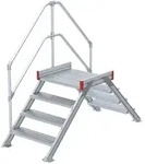 Euroline 512 &Uuml;berstieg 45&deg; 600mm Stufenbreite 2x4 Stufen Alu gerieft