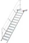 Euroline 511 Podesttreppe 45&deg; 1000mm Stufenbreite 13 Stufen Alu gerieft