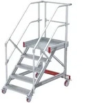 Euroline 513 Wartungsb&uuml;hne 45&deg; 800mm Stufenbreite 5 Stufen Alu gerieft