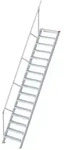 Euroline 510 Treppe 60&deg; 1000mm Stufenbreite 16 Stufen Alu gerieft