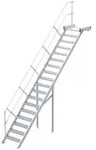 Euroline 511 Podesttreppe 45&deg; 1000mm Stufenbreite 18 Stufen Alu gerieft