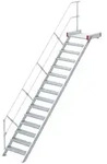 Euroline 511 Podesttreppe 45&deg; 600mm Stufenbreite 15 Stufen Alu gerieft