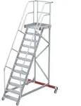 Euroline 513 Wartungsb&uuml;hne 60&deg; 1000mm Stufenbreite 12 Stufen Alu gerieft