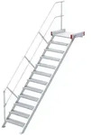 Euroline 511 Podesttreppe 45&deg; 800mm Stufenbreite 12 Stufen Alu gerieft