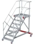 Euroline 513 Wartungsb&uuml;hne 45&deg; 1000mm Stufenbreite 7 Stufen Alu gerieft