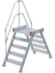 Euroline 512 &Uuml;berstieg 60&deg; 600mm Stufenbreite 2x5 Stufen Alu gerieft