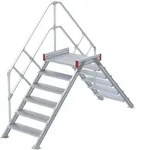 Euroline 512 &Uuml;berstieg 45&deg; 1000mm Stufenbreite 2x6 Stufen Alu gerieft