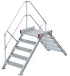 Euroline 512 &Uuml;berstieg 45&deg; 600mm Stufenbreite 2x5 Stufen Alu gerieft