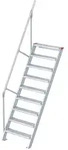 Euroline 510 Treppe 60&deg; 800mm Stufenbreite 9 Stufen Alu gerieft