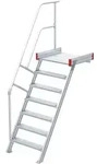Euroline 511 Podesttreppe 60&deg; 800mm Stufenbreite 7 Stufen Alu gerieft