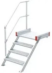 Euroline 511 Podesttreppe 45&deg; 1000mm Stufenbreite 4 Stufen Alu gerieft