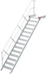 Euroline 511 Podesttreppe 45&deg; 1000mm Stufenbreite 14 Stufen Alu gerieft