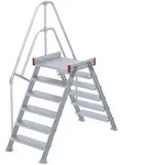 Euroline 512 &Uuml;berstieg 60&deg; 600mm Stufenbreite 2x6 Stufen Alu gerieft