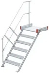 Euroline 511 Podesttreppe 45&deg; 800mm Stufenbreite 6 Stufen Alu gerieft