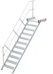 Euroline 511 Podesttreppe 45&deg; 1000mm Stufenbreite 11 Stufen Alu gerieft