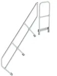 MUNK Handlauf f&uuml;r Treppe 45&deg; mit Plattform, 7 Stufen