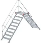 Euroline 512 &Uuml;berstieg 45&deg; 800mm Stufenbreite 2x9 Stufen Alu gerieft