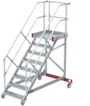 Euroline 513 Wartungsb&uuml;hne 45&deg; 600mm Stufenbreite 8 Stufen Alu gerieft