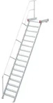 Euroline 511 Podesttreppe 60&deg; 1000mm Stufenbreite 14 Stufen Alu gerieft