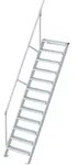 Euroline 510 Treppe 60&deg; 1000mm Stufenbreite 12 Stufen Alu gerieft