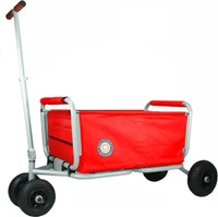 Beachtrekker faltbarer Bollerwagen Life mit integrierter Feststellbremse Rot und