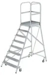 MUNK Podestleiter fahrbar Aluminium geriffelt 8 Stufen