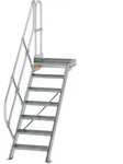 MUNK Treppe mit Plattform 45&deg; inkl. einen Handlauf, 600mm Stufenbreite, 7 Stufen