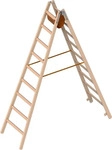 Layher 1053 Holzstehleiter nach &Ouml;-Norm Z1501 2x9 Sprossen