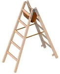 Layher 1053 Holzstehleiter nach &Ouml;-Norm Z1501 2x5 Sprossen