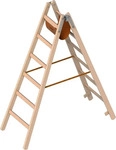Layher 1053 Holzstehleiter nach &Ouml;-Norm Z1501 2x6 Sprossen
