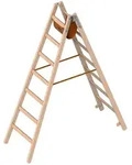 Layher 1053 Holzstehleiter nach &Ouml;-Norm Z1501 2x7 Sprossen
