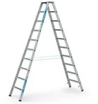 Zarges geb&ouml;rdelte Stehleiter, eloxiert Saferstep B 2x10 Stufen