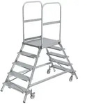MUNK Podestleiter fahrbar Aluminium geriffelt 2x5 Stufen