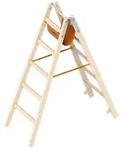 Layher 1038 Holzstehleiter 2x5 Sprossen