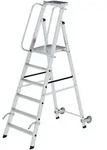 MUNK Aluminium-Stehleiter mit Rollen und Griff 6 Stufen