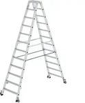 MUNK Stehleiter beidseitig begehbar mit Rollen 2x12 Stufen