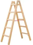 Hymer Holz Sprossenstehleiter mit Eimerhaken 2x5 Sprossen