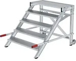 MUNK Arbeitspodest fahrbar Aluminium geriffelt 1000mm Stufenbreite 5 Stufen
