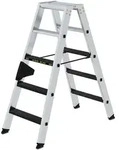 MUNK Stehleiter beidseitig begehbar mit clip-step R13 250kg 5 Stufen