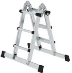 MUNK Teleskopleiter mit Traverse 4x3 Sprossen