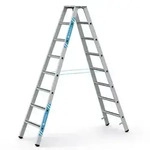 Zarges geb&ouml;rdelte Stehleiter, eloxiert Saferstep B 2x8 Stufen