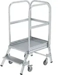 MUNK Podestleiter fahrbar Aluminium geriffelt 2 Stufen