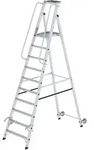 MUNK Aluminium-Stehleiter mit Rollen und Griff 10 Stufen