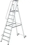 MUNK Aluminium-Stehleiter mit Rollen und Griff 9 Stufen