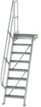MUNK Treppe mit Plattform 60&deg; inkl. einen Handlauf, 600mm Stufenbreite, 8 Stufen