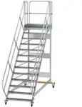 MUNK Plattformtreppe fahrbar 45&deg; Stufenbreite 1000mm 13 Stufen