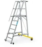 Zarges fahrbare Podestleiter ZAP Safemaster Plus S klappbar 6 Stufen