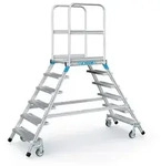 Zarges Podestleiter fahrbar mit 2x6 Leichtmetall-Stufen